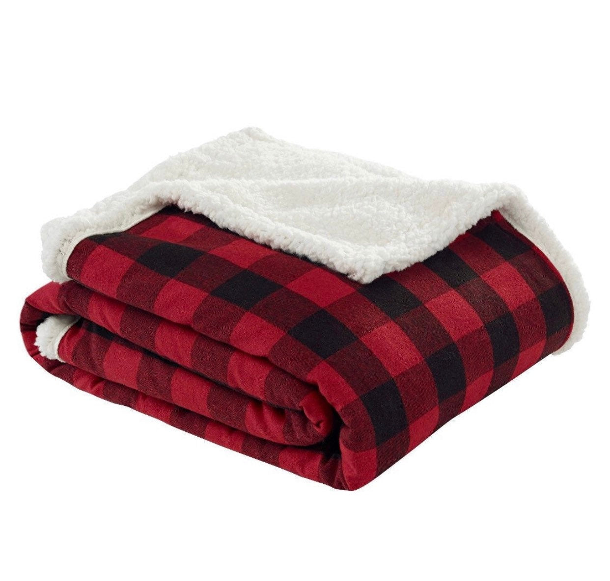 Buffalo Plaid Sherpa Blanket/ Monogrammed