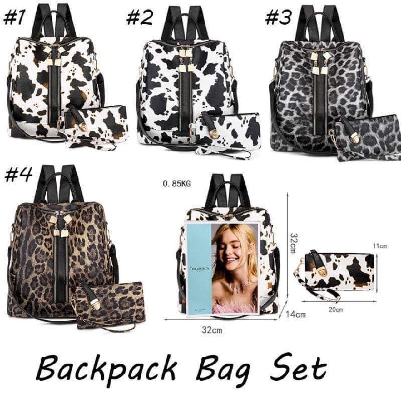 Two Zipper Vegan Leather Backpack, Modern Unlimited Creations Two Zipper Vegan Leather Backpack, Modern Unlimited Creations