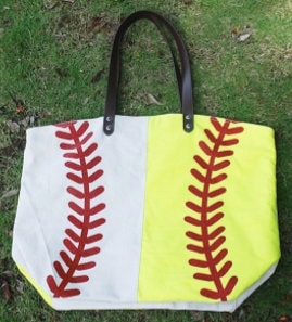 Lined Sport Tote, Baseball, Football, Soccer, Basketball,Volleyball Tote
