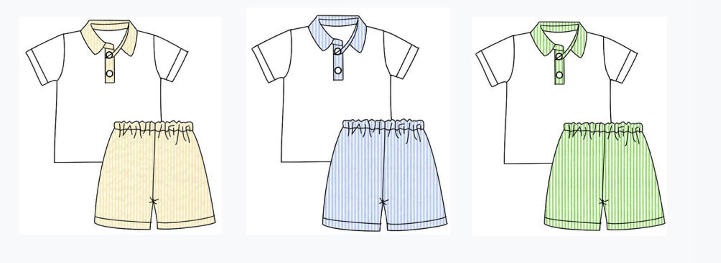 Boys Seersucker Short Set