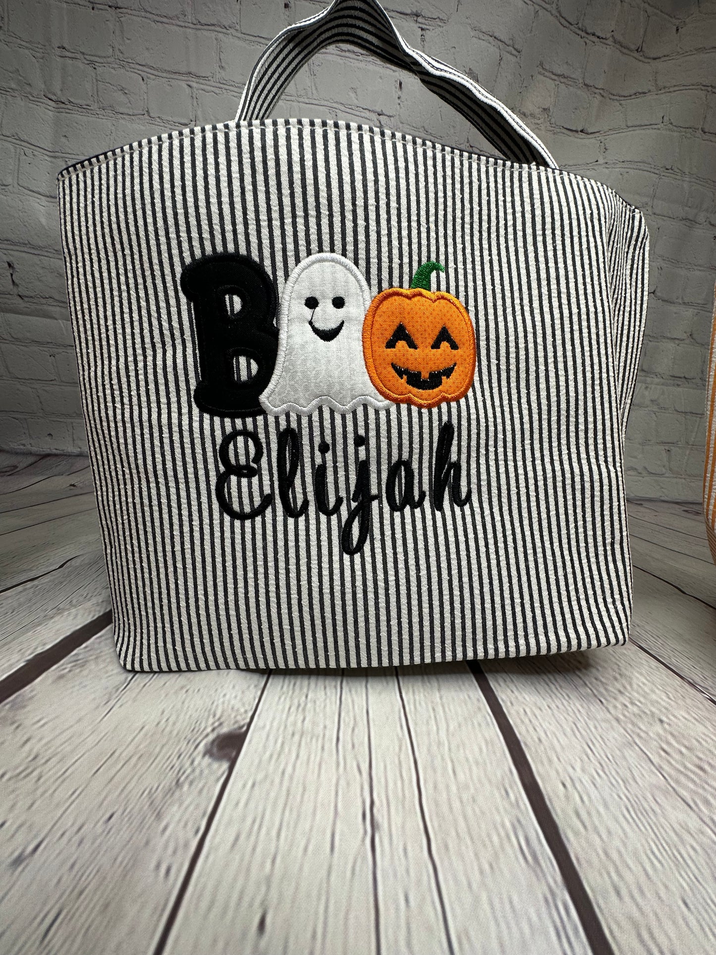Seersucker Halloween Basket by