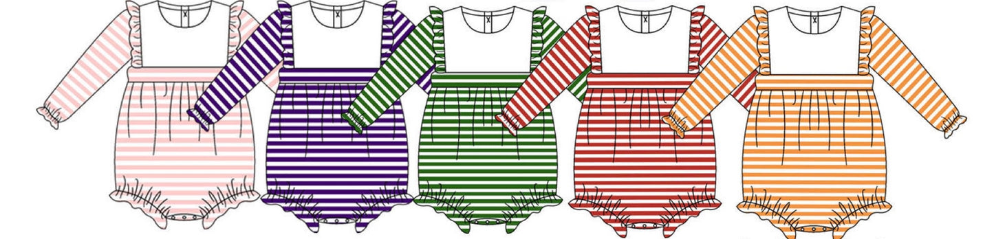 Long Sleeve Striped Ruffle Bubble Preorder 7/26