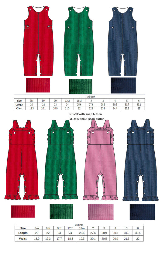 Corduroy Rompers PREORDER ORDERED Extra Available