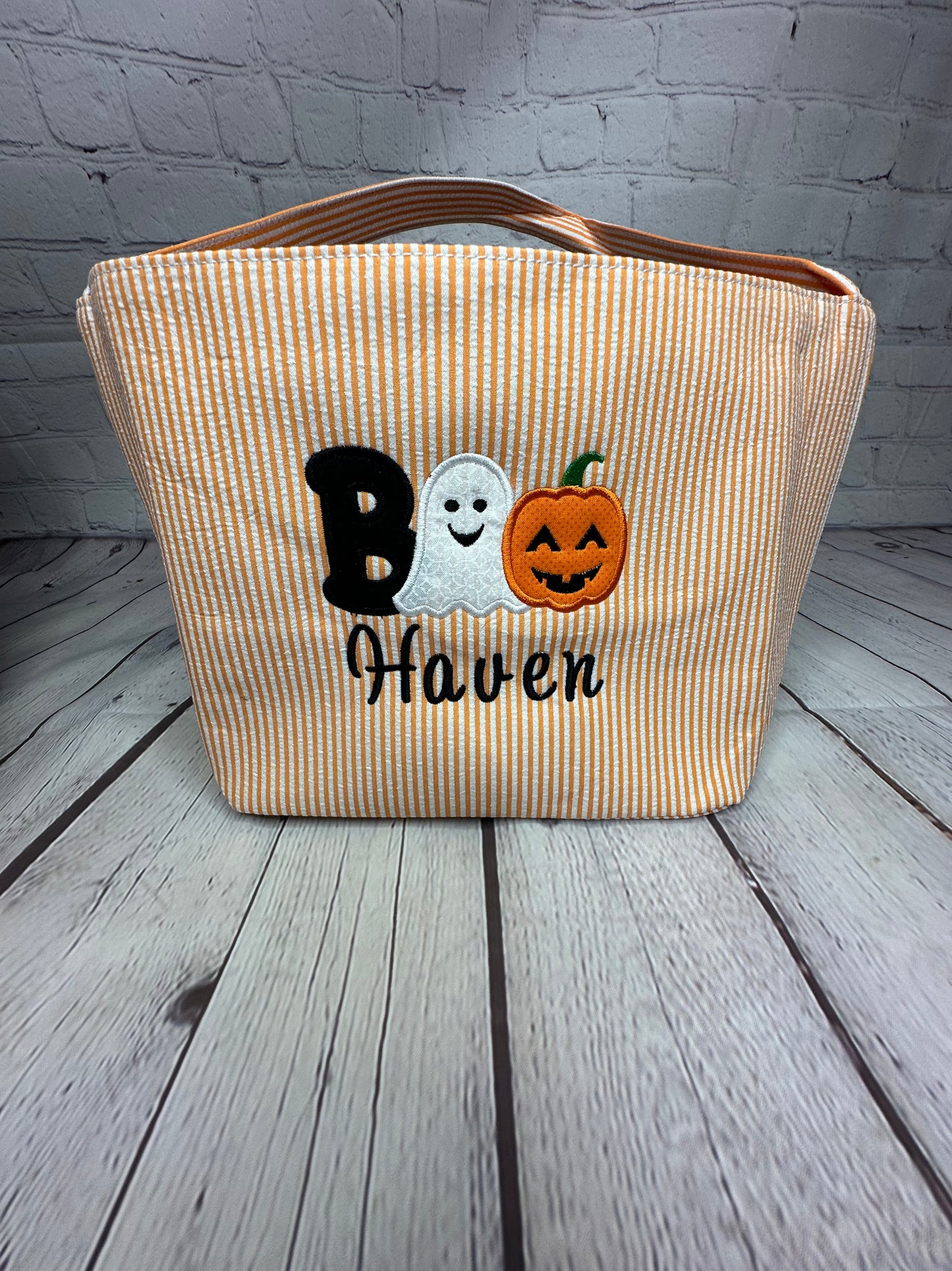 Seersucker Halloween Basket by