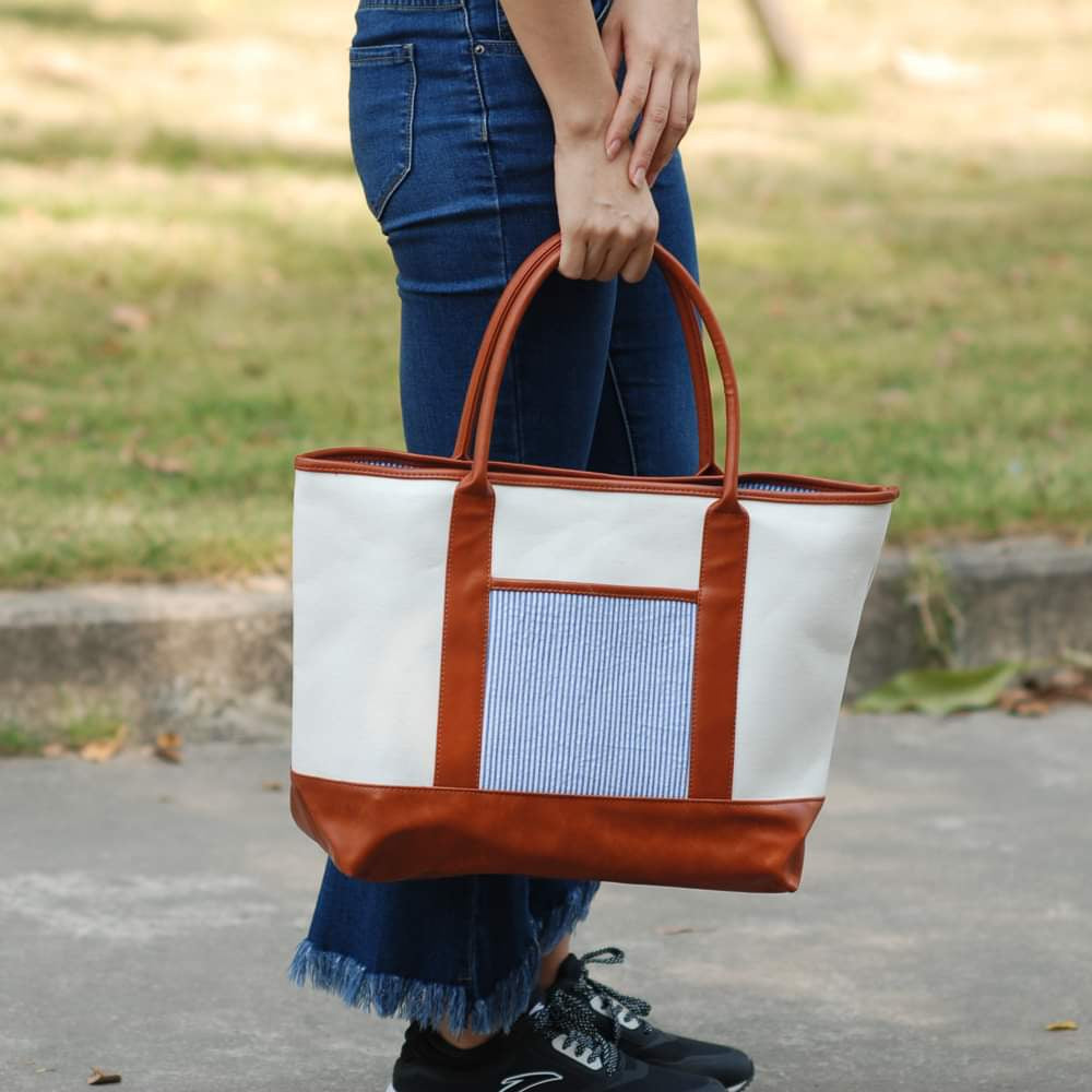 Seersucker Tote Bag