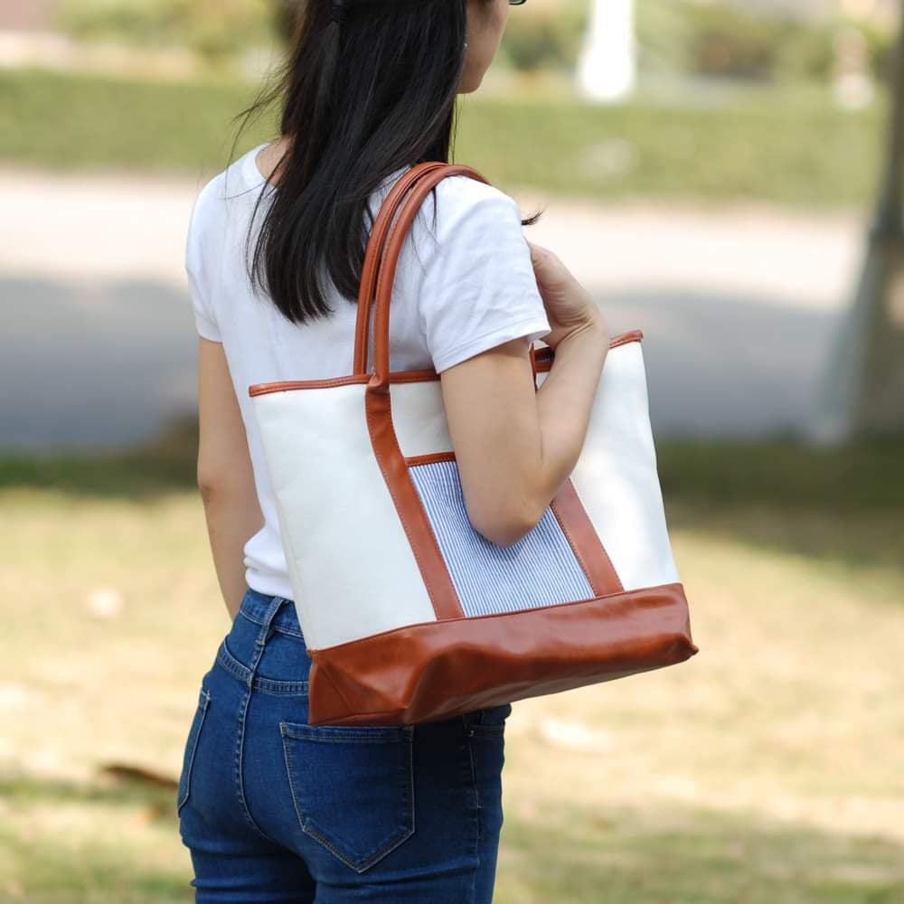 Seersucker Tote Bag