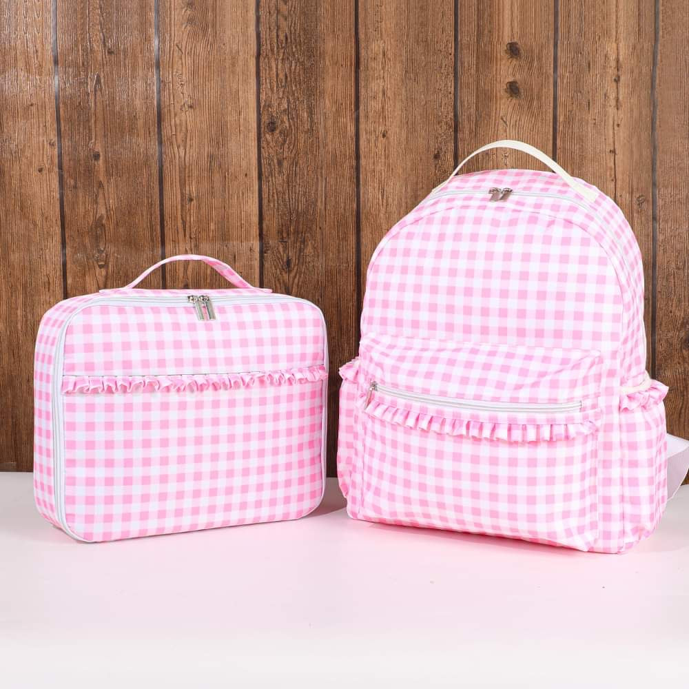 Gingham Backpack Set