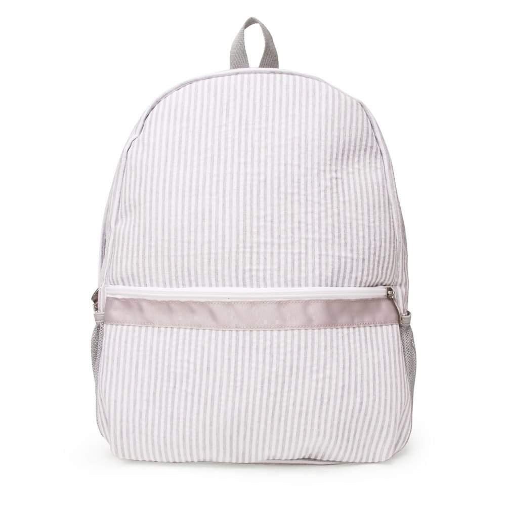 Personalized Seersucker Middle School Backpack, Seersucker, Embroidered
