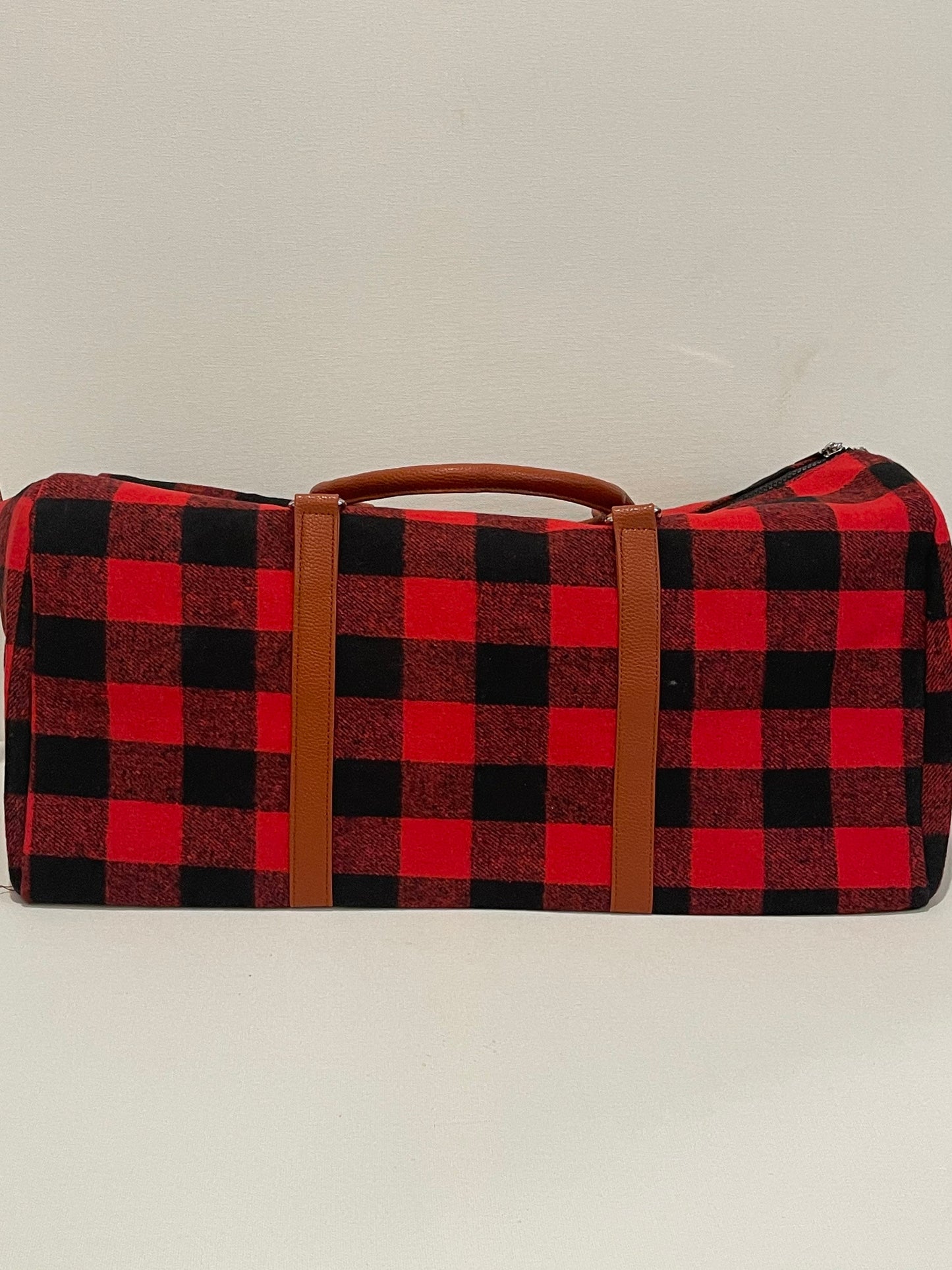 Monogrammed Buffalo Plaid Weekender, Duffle Bag, Personalized Bag