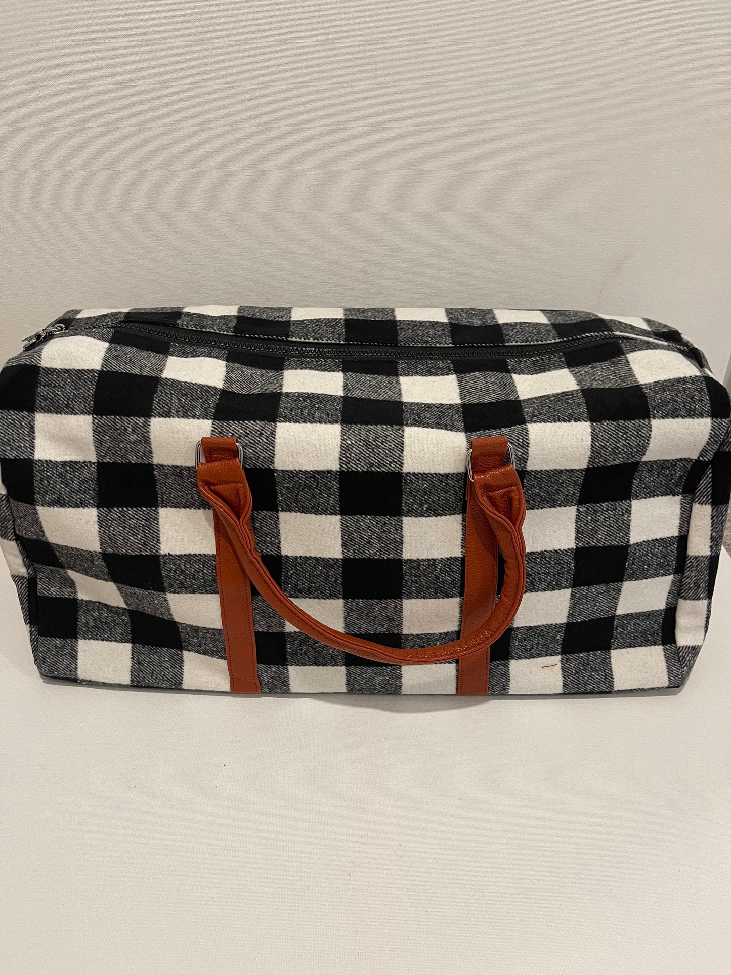 Monogrammed Buffalo Plaid Weekender, Duffle Bag, Personalized Bag