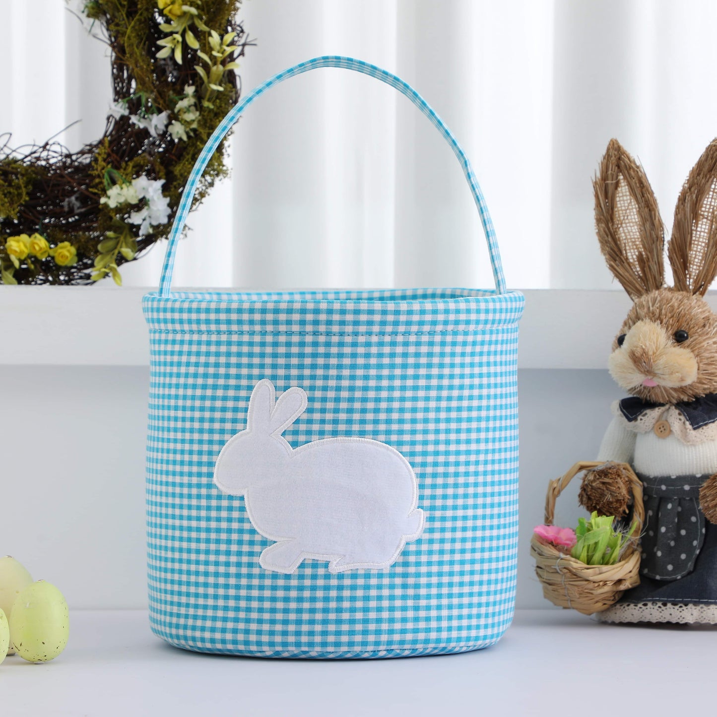 Gingham Bunny Easter Basket