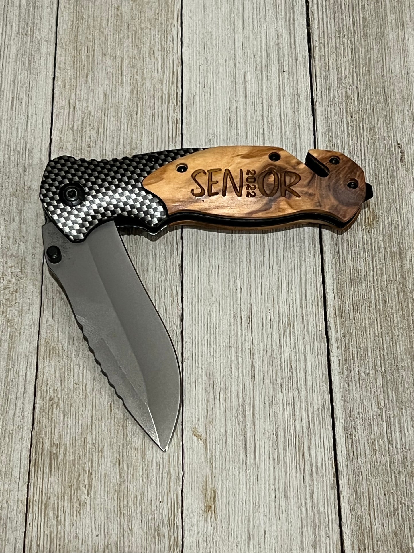 Personalized Knife, Wood, Gift, Laser Engraved