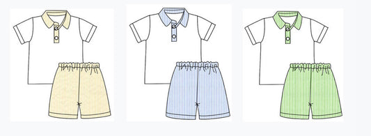 Boys Seersucker Short Set