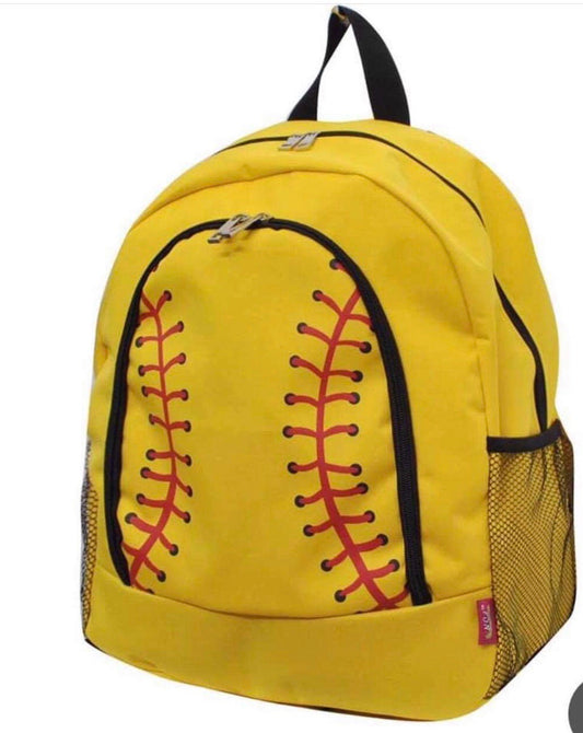 Softball Canvas School Backpack