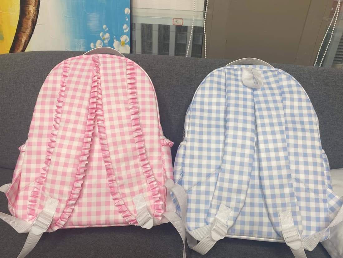 Gingham Backpack Set